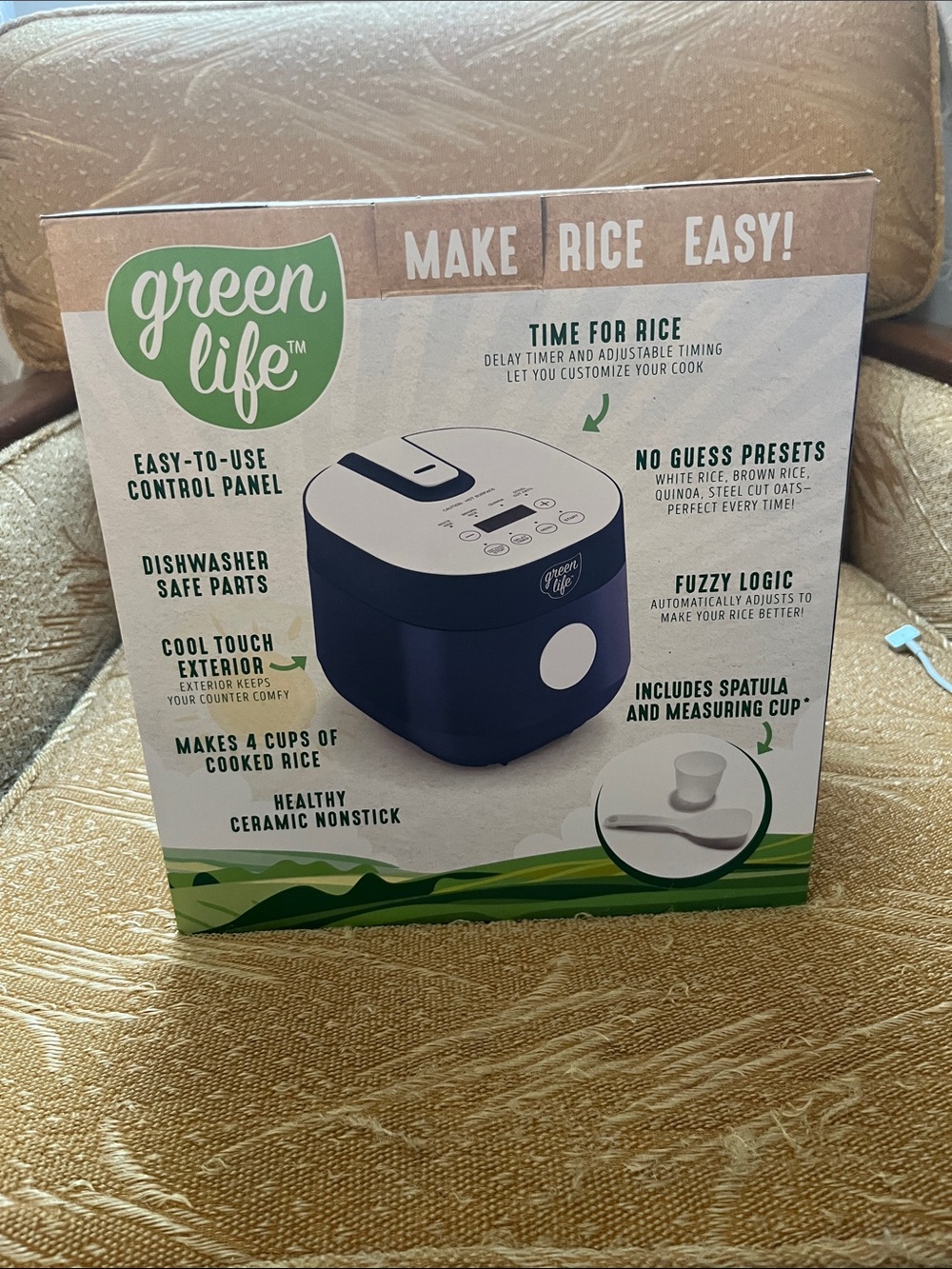 Go Green Electric Rice Cooker with Ceramic Nonstick Pot